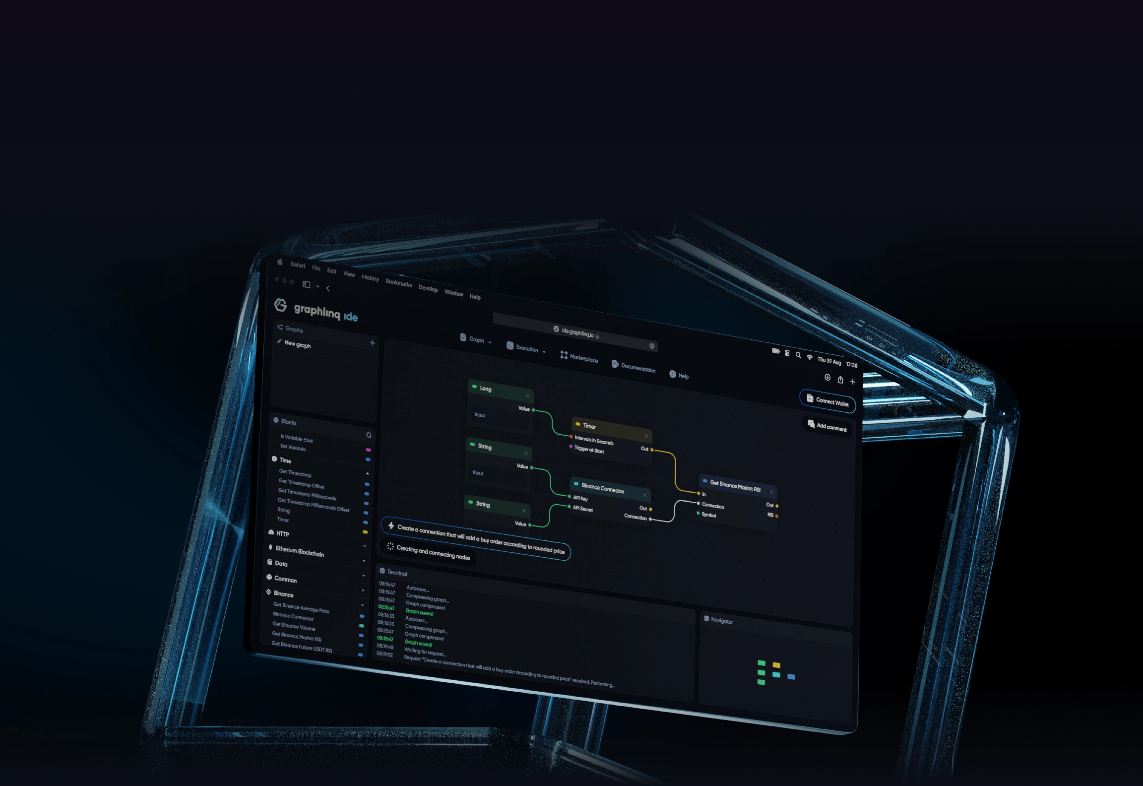 GraphLinq AI agent builder interface